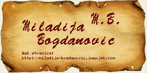 Miladija Bogdanović vizit kartica